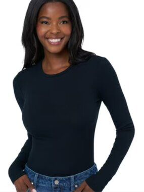 Edited by Remi Bader Black Ribbed Bodysuit Size 2X New With Tags